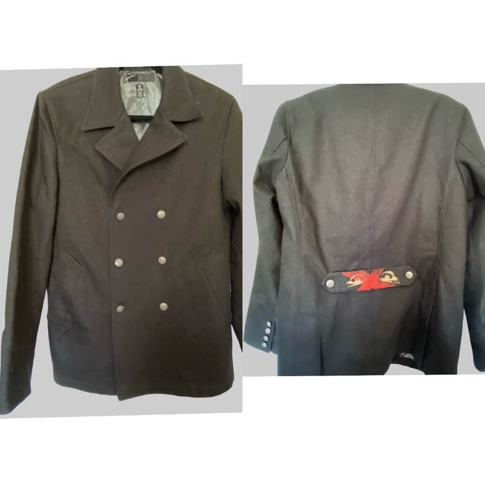 Hause of Howe Mens Black Cotton Blend Military Style Art Blazer Jacket- Sz - M